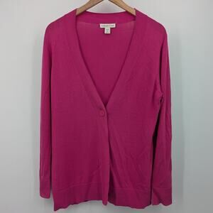 Coldwater Creek Silk Cotton Blend Cardigan M Pink Lightweight Layering Sweater